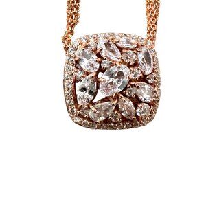 Giani Bernini 18K Rose Gold Over Sterling Silver Cubic Zirconia Pendant Necklace